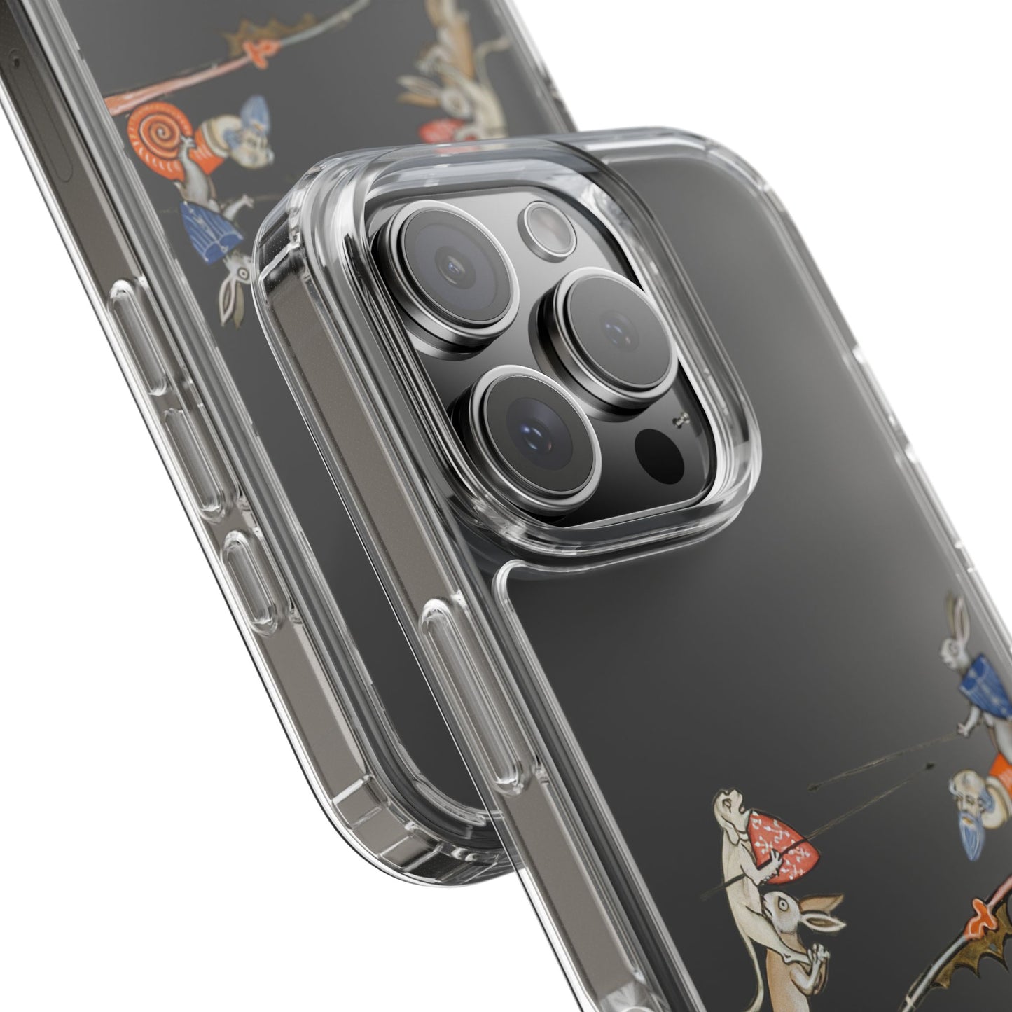 “Bunny Joust” – Medieval Manuscript Madness Phone Case – Rabbits, Monkeys & Snail Knights