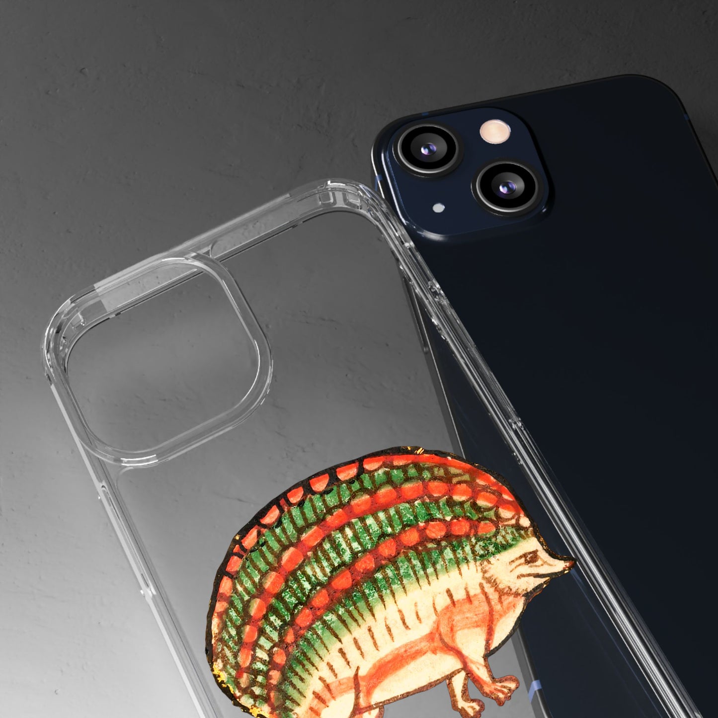 Medieval Art Phone Case – Whimsical Hedgehog iPhone Cover – Vintage Animal Illustration – Quirky Gift for Fantasy Lovers