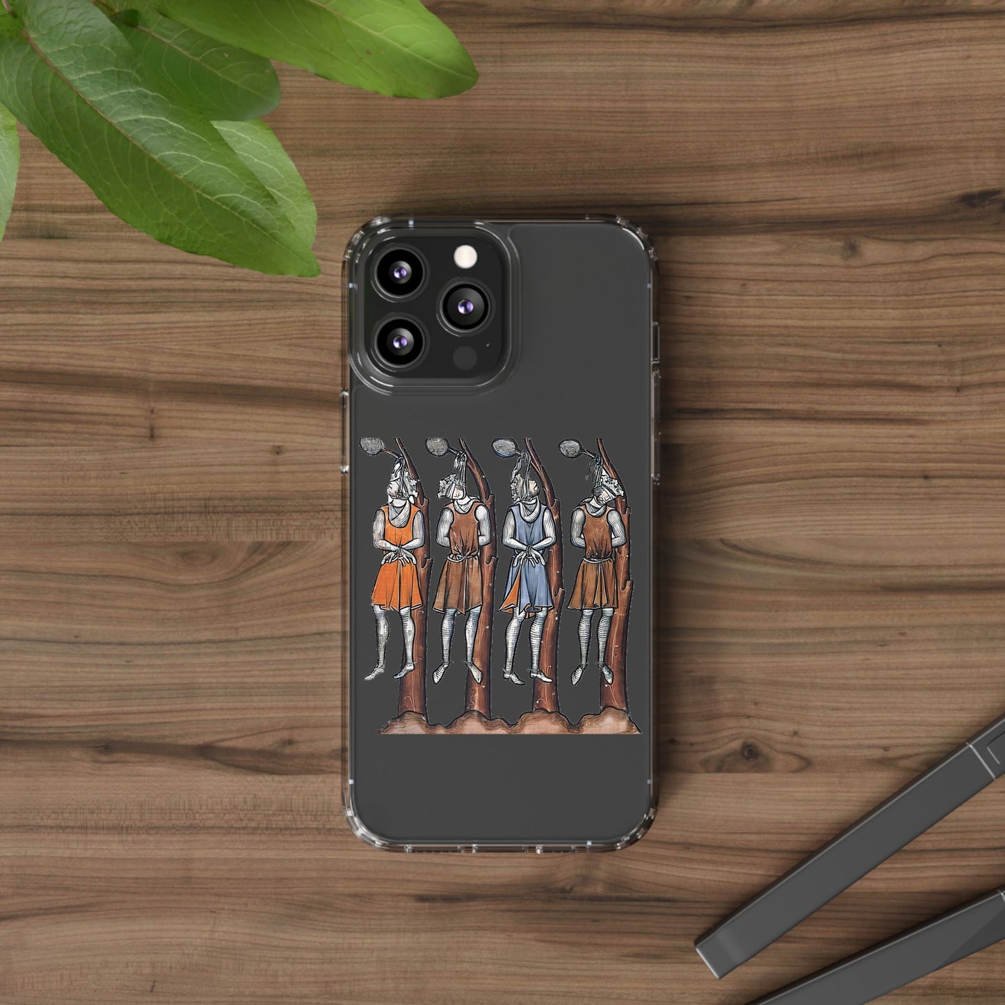Hanging Out With the Lads – Funny Medieval Art Phone Case – Dark Historical Illustration – Quirky iPhone Cover – Weird Gift for Gothic Humour Fans
