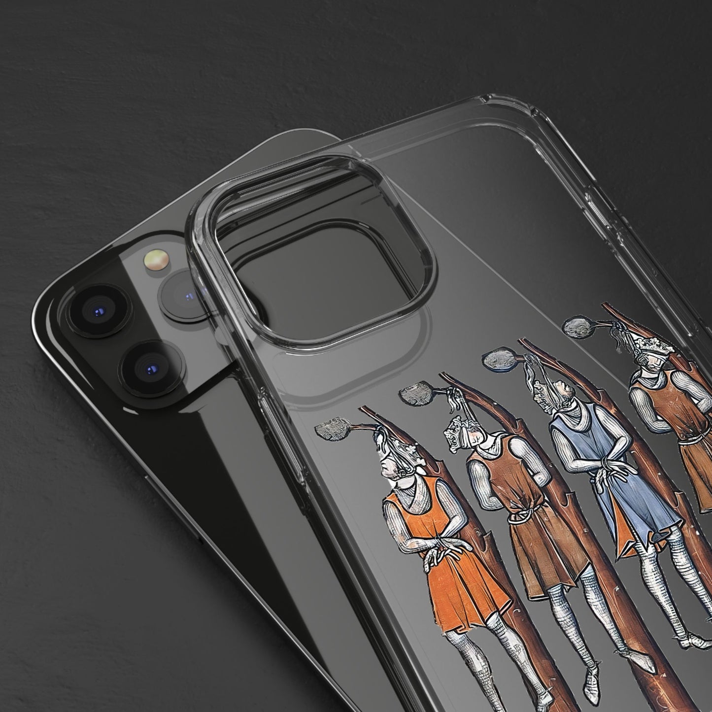Hanging Out With the Lads – Funny Medieval Art Phone Case – Dark Historical Illustration – Quirky iPhone Cover – Weird Gift for Gothic Humour Fans