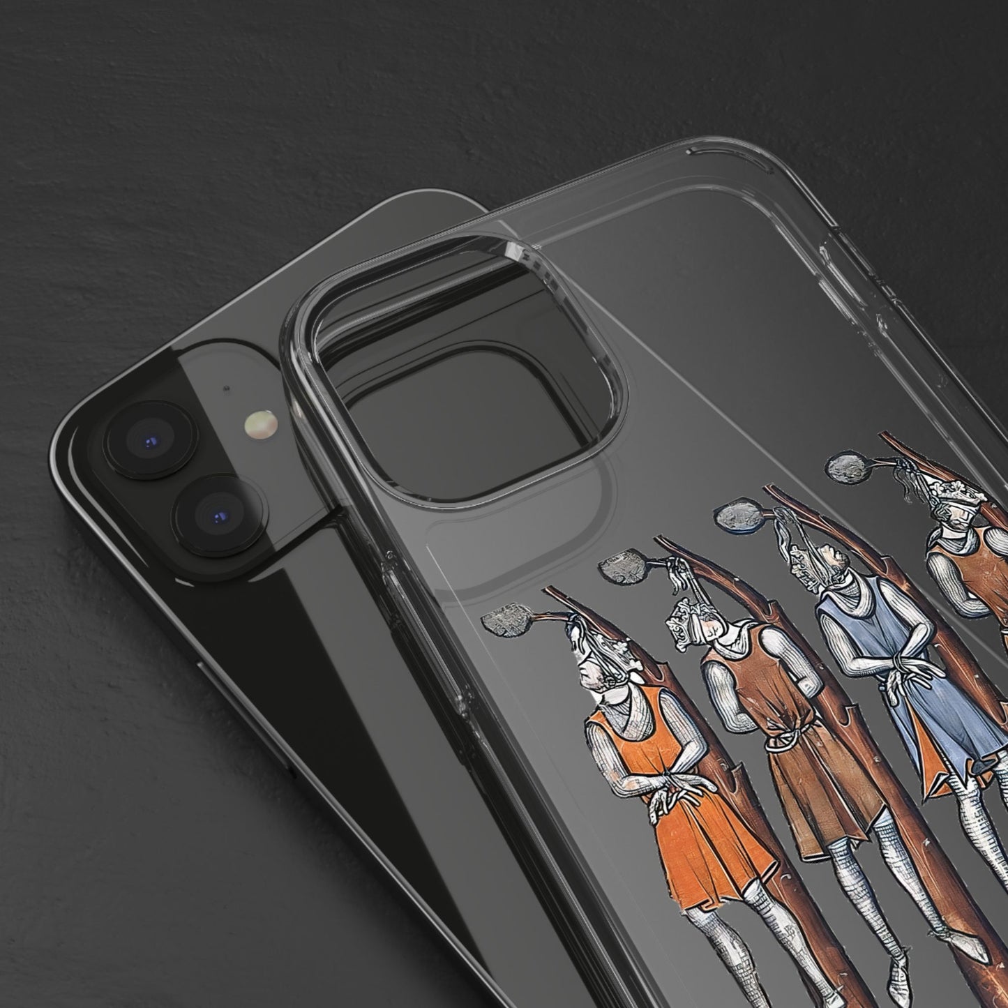 Hanging Out With the Lads – Funny Medieval Art Phone Case – Dark Historical Illustration – Quirky iPhone Cover – Weird Gift for Gothic Humour Fans