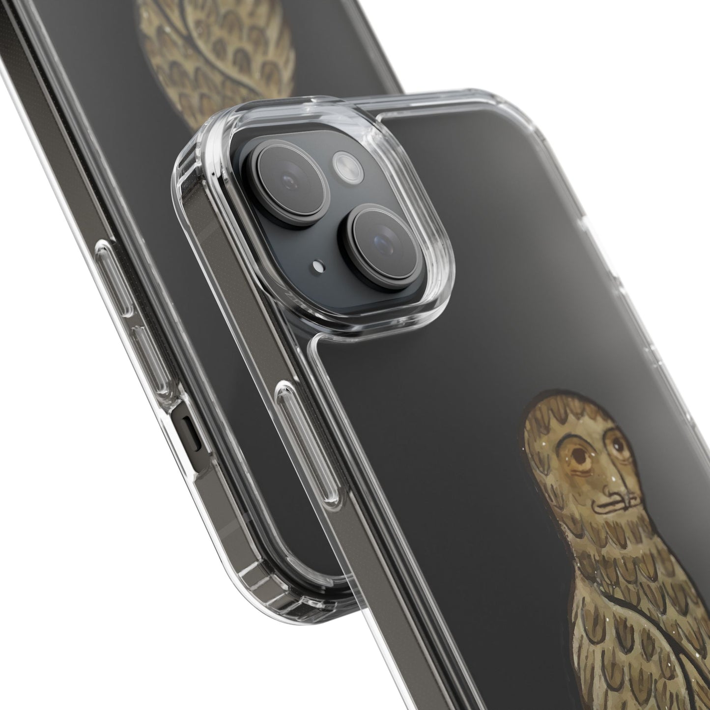 Judgy Owl – Medieval Animal Phone Case – Funny Human-Faced Bird Illustration – Quirky Manuscript Art iPhone Cover – Gift for Bird Nerds & Art Weirdos
