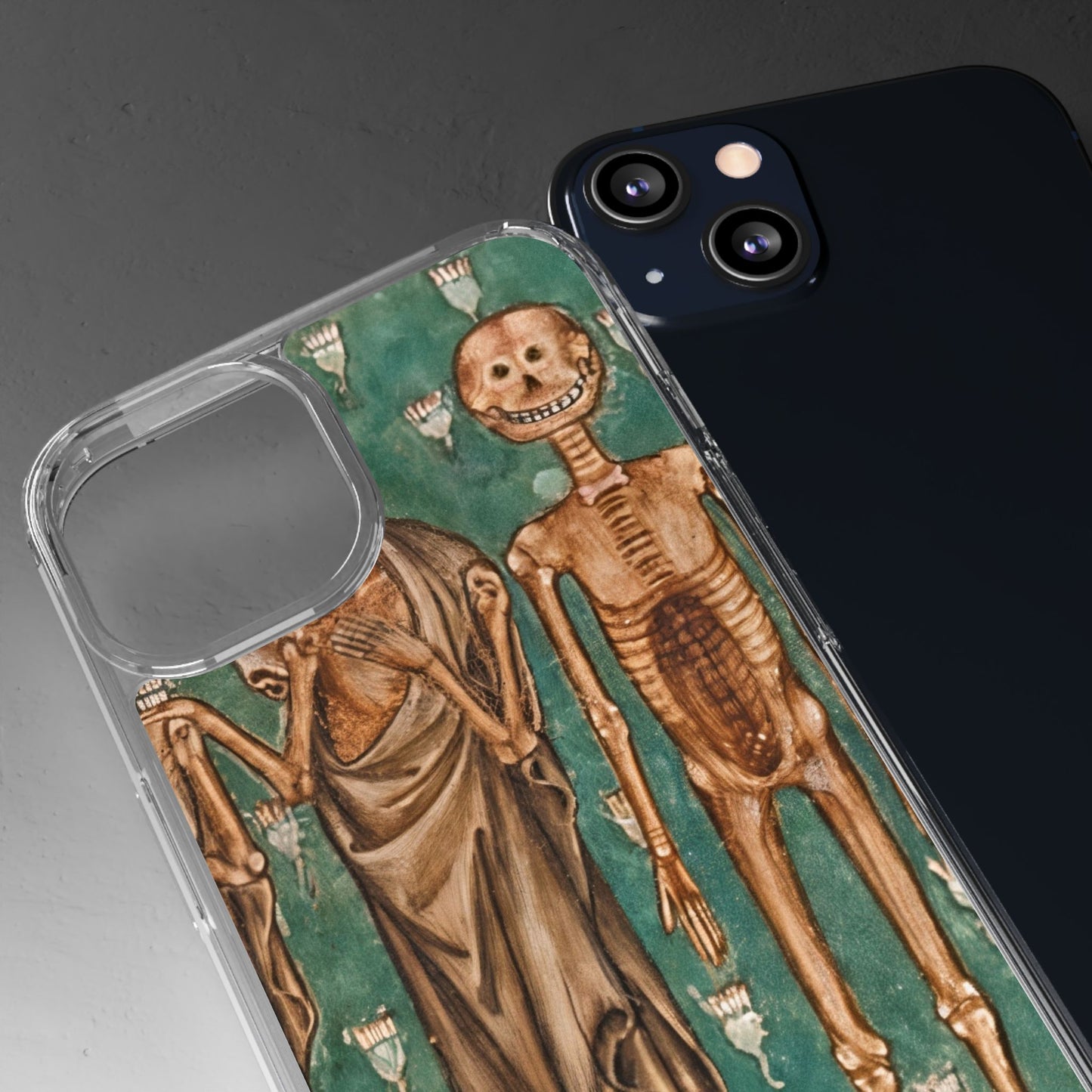 Medieval Skeleton Phone Case – Gothic Danse Macabre iPhone Cover – Vintage Macabre Art Case – Funny Creepy Skeletons Gift