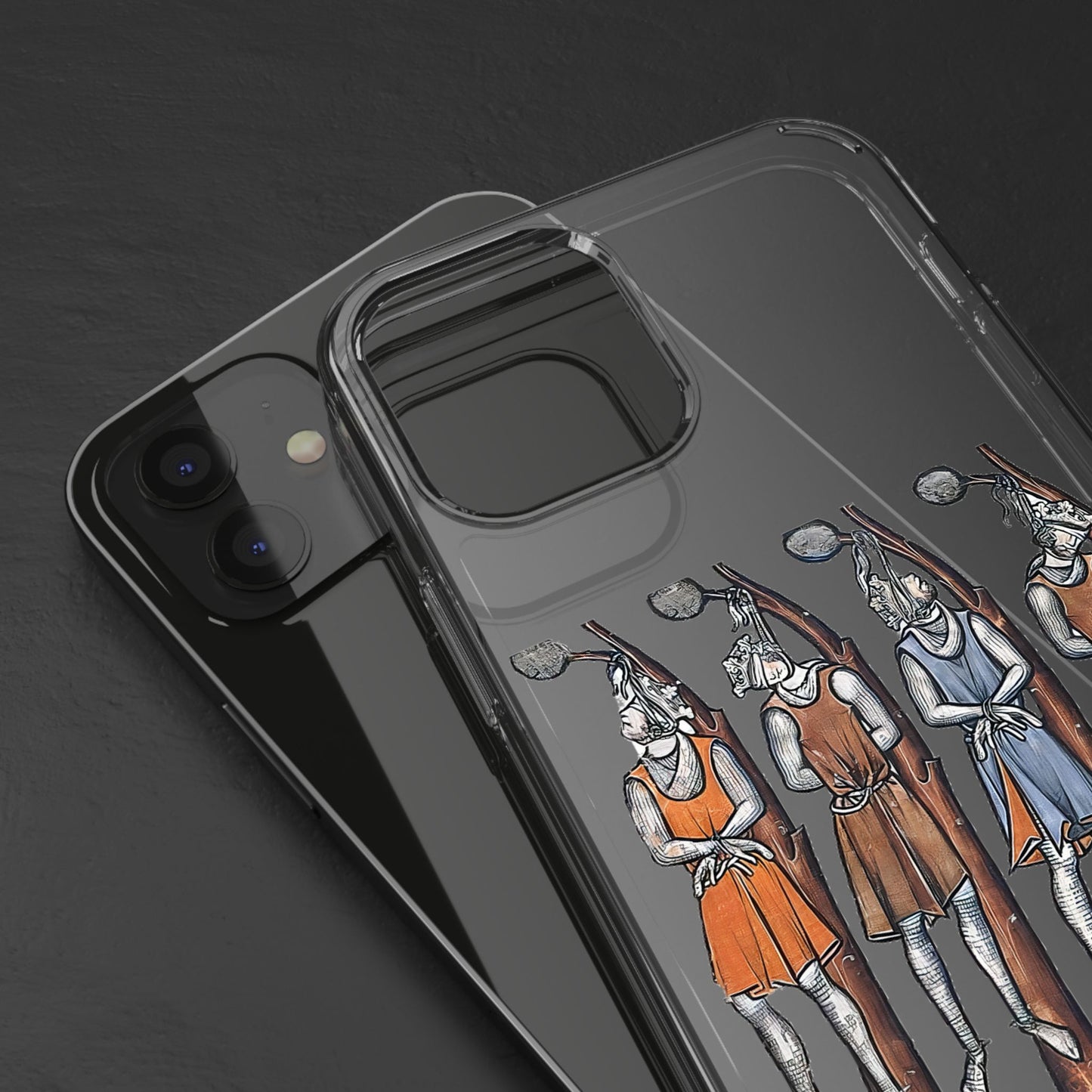 Hanging Out With the Lads – Funny Medieval Art Phone Case – Dark Historical Illustration – Quirky iPhone Cover – Weird Gift for Gothic Humour Fans