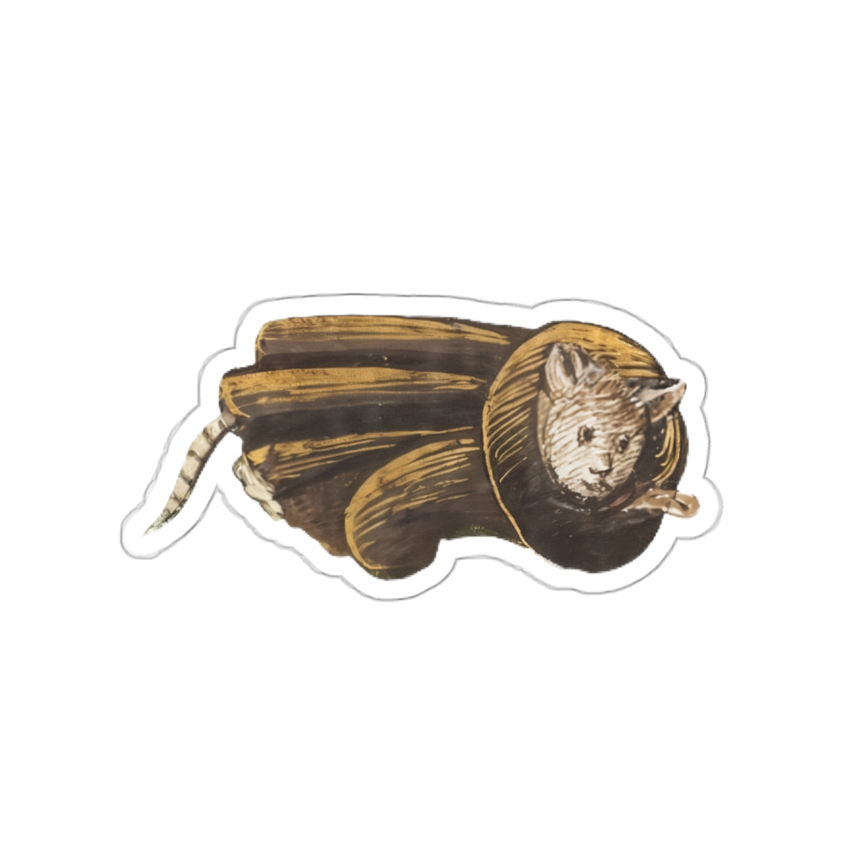 Medieval Cat Sticker – Funny Cat in Scroll Medieval Marginalia Art – Quirky Weird History Sticker – Aesthetic Laptop Sticker