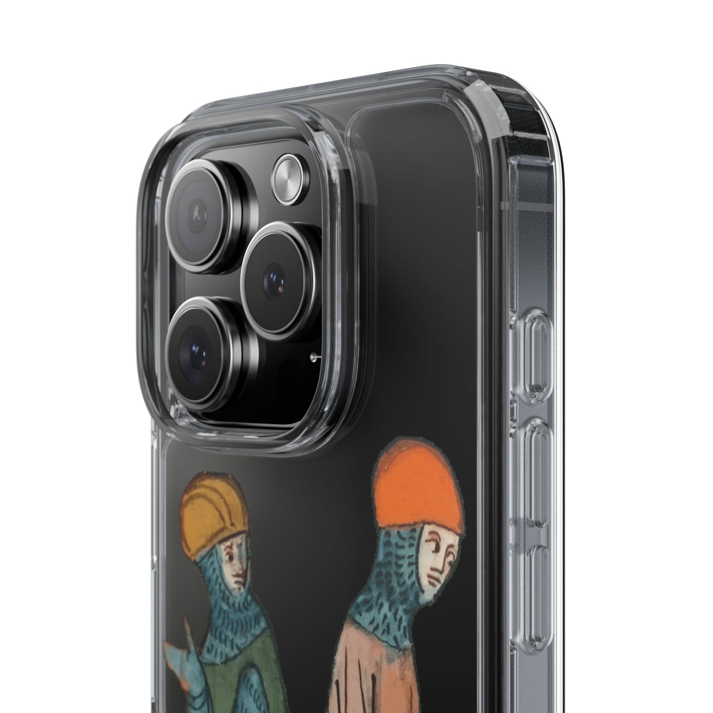 Back-to-Back Brilliance – Funny Medieval Knight Phone Case – Weird Historical Art – Quirky iPhone Cover – Manuscript Meme Gift for History Lovers