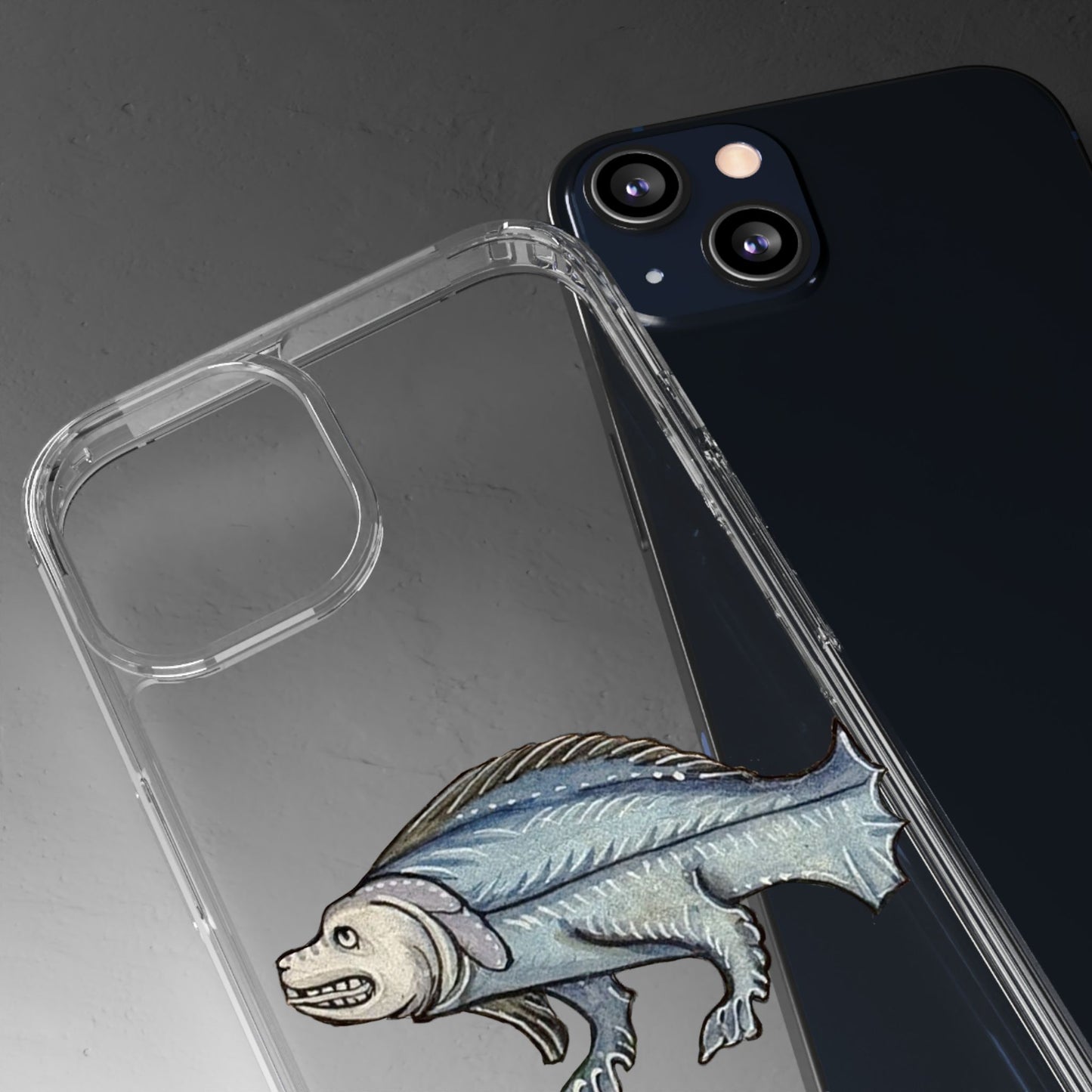Beast of the Brine – Medieval Fish-Creature Phone Case – Illuminated Monster Marginalia