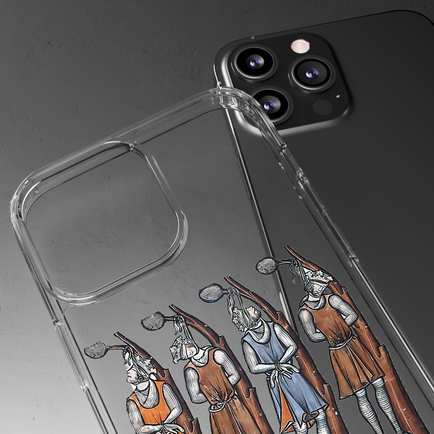Hanging Out With the Lads – Funny Medieval Art Phone Case – Dark Historical Illustration – Quirky iPhone Cover – Weird Gift for Gothic Humour Fans