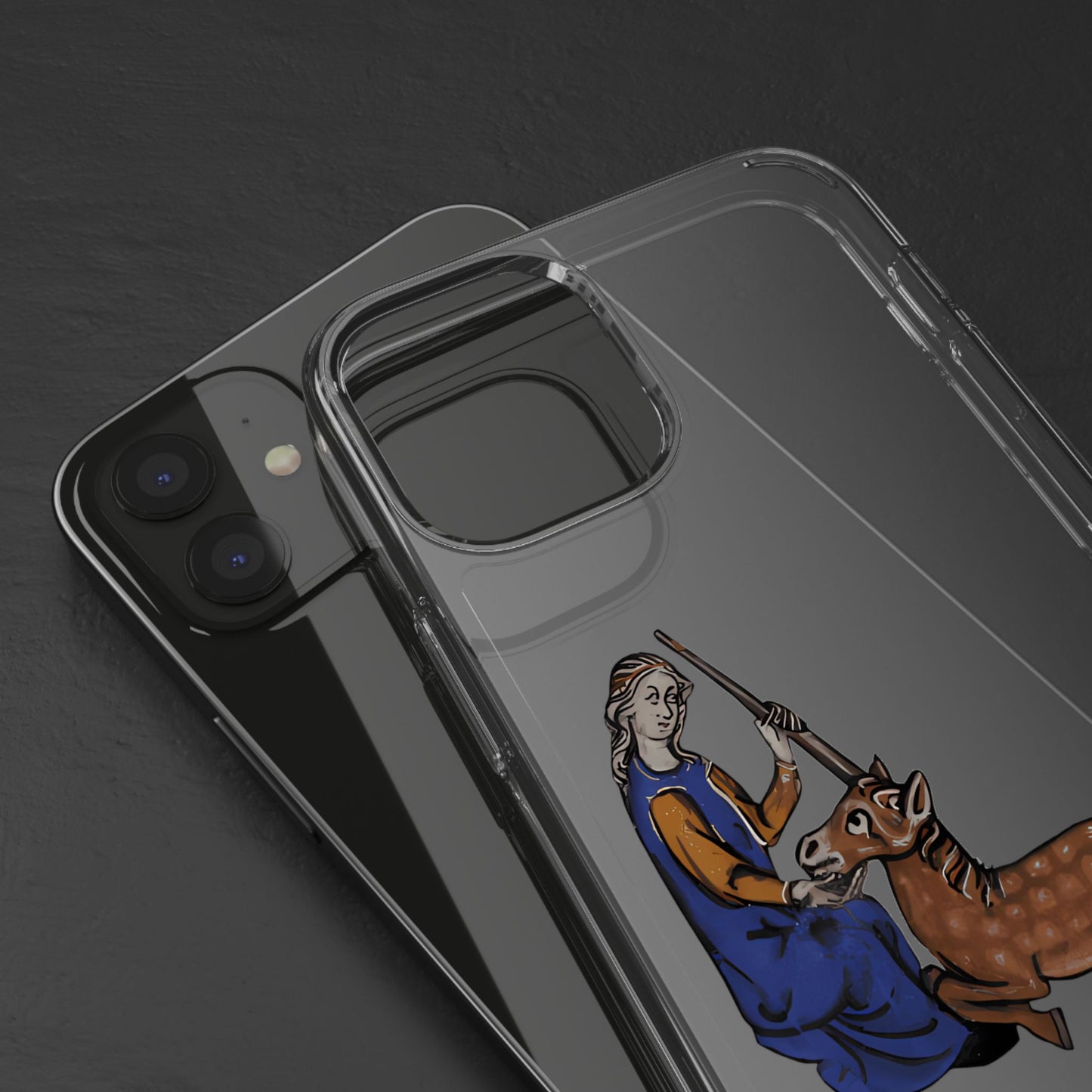 Gentle Taming – Medieval Lady & Beast Phone Case – Illuminated Manuscript Oddity – Wholesome & Weird Gift