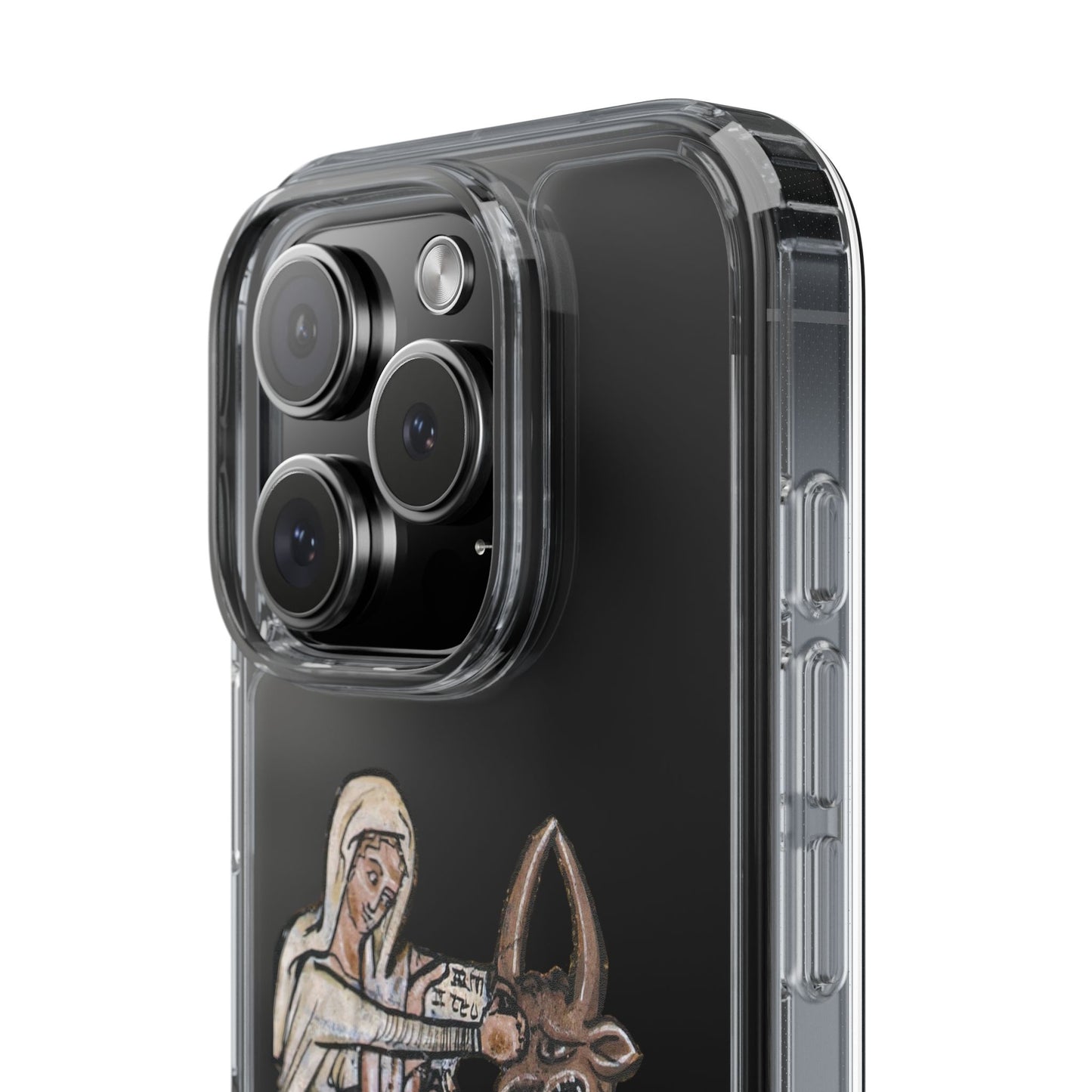 Funny Medieval Demon Phone Case – Weird Marginalia Art History Phone Cover - Gothic Aesthetic Clear Case for iPhone and Samsung