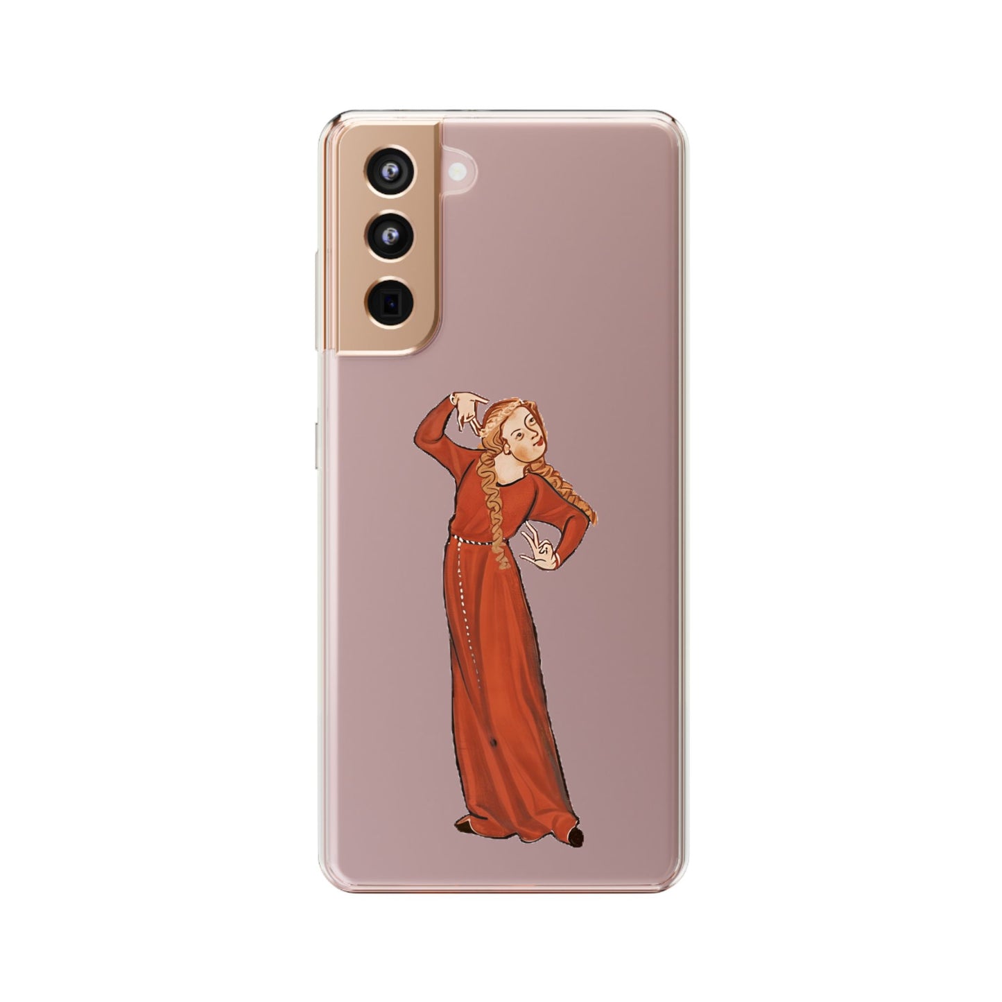 Drama in Scarlet – Medieval Lady Pose Phone Case