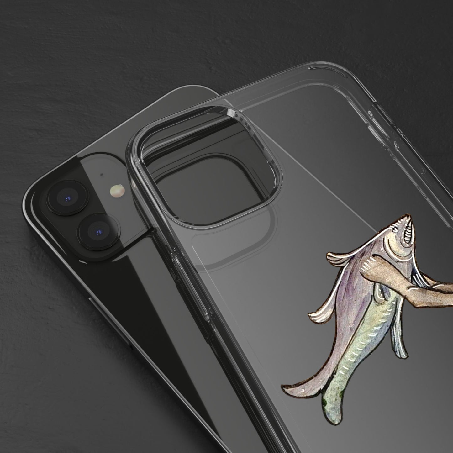 Beast of Land & Sea – Medieval Fish Monster Phone Case – Surreal Manuscript iPhone Cover – Weird Gothic Creature Gift