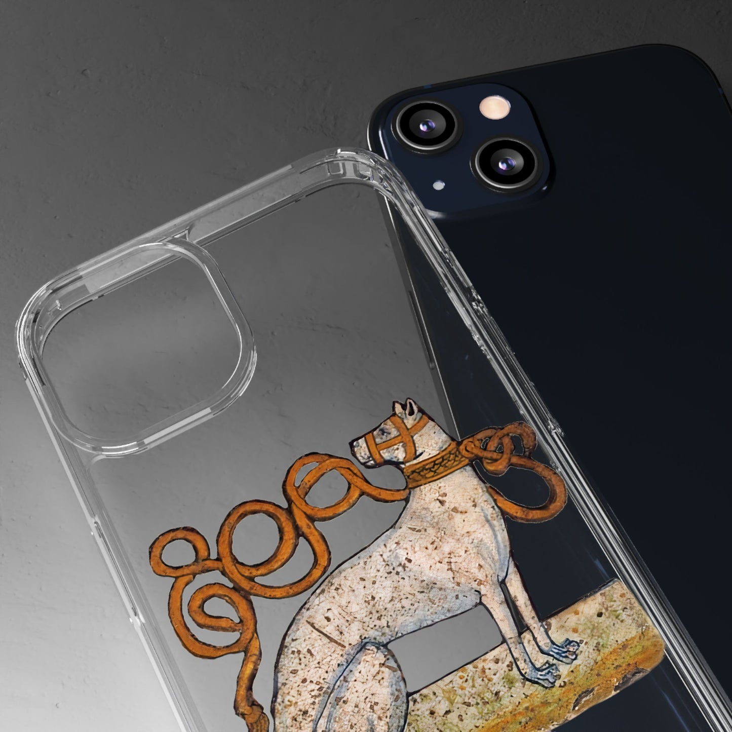 Medieval Greyhound Phone Case – Marginalia Dog with Ornate Leash