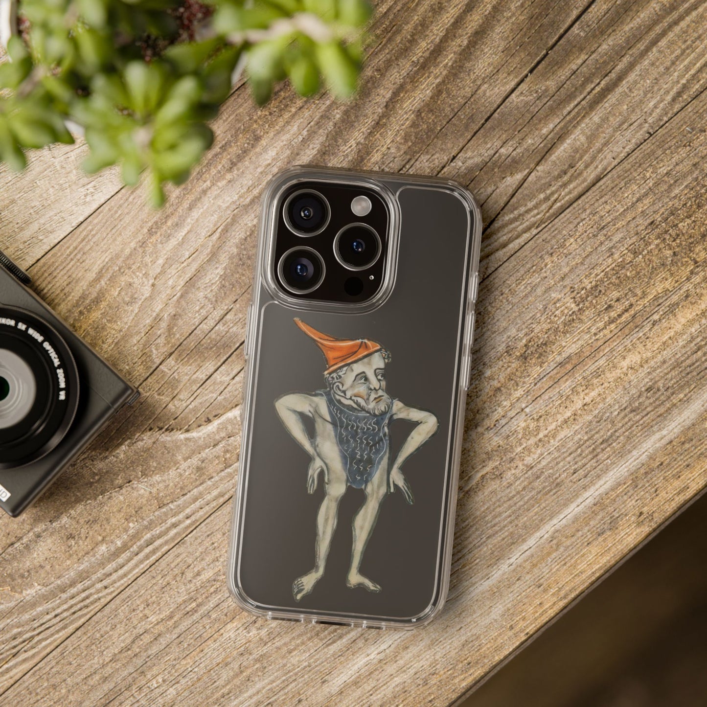Medieval Marginalia Phone Case - Sassy Bearded Man in Orange Hat - Weird Art History iPhone Samsung Cover - Quirky Gift for Medieval Fans