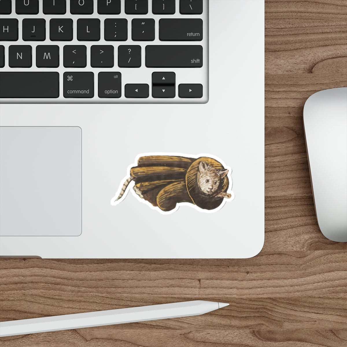 Medieval Cat Sticker – Funny Cat in Scroll Medieval Marginalia Art – Quirky Weird History Sticker – Aesthetic Laptop Sticker