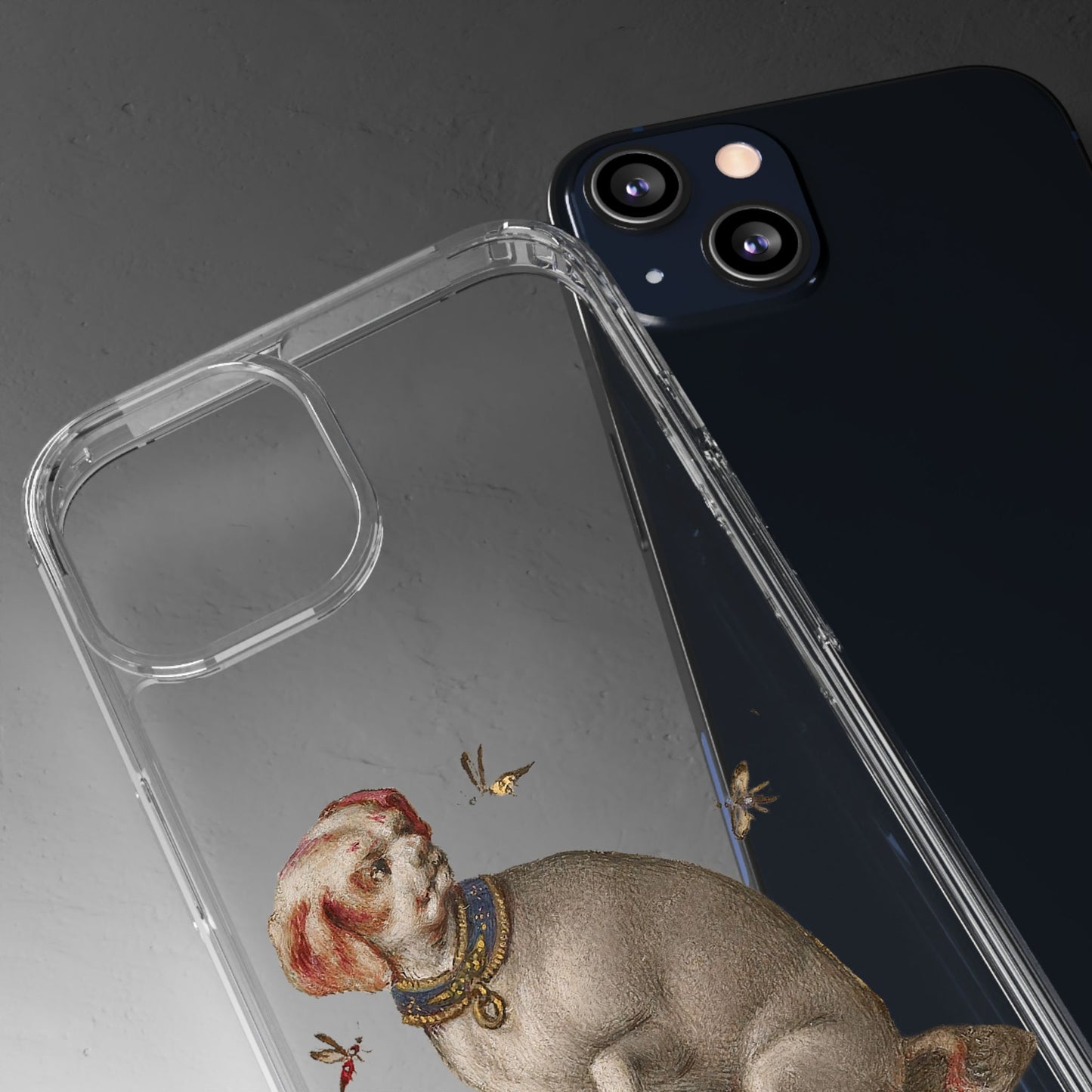 Regal Medieval Dog Phone Case – Vintage iPhone Cover with Crowned Dog & Bees – Whimsical Gothic Art Design