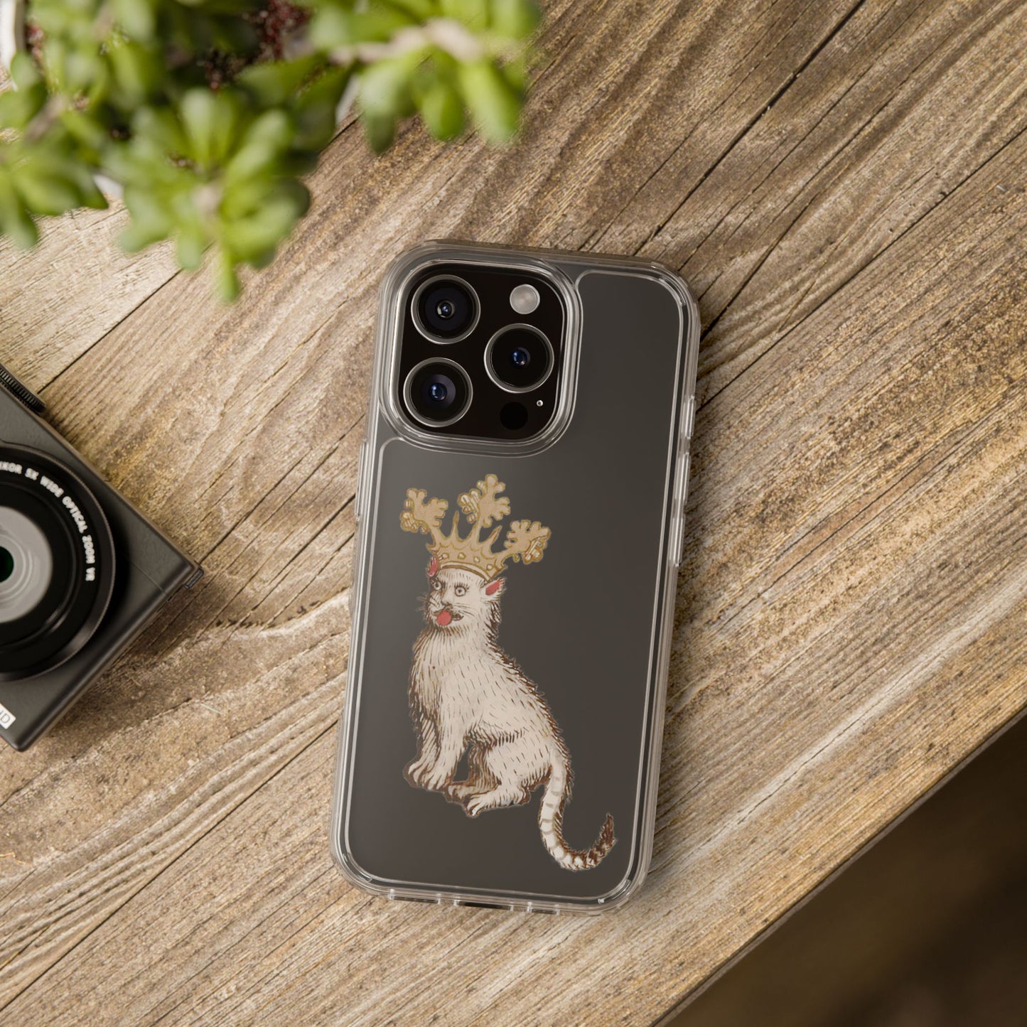Lick the Crown – Medieval Cat Phone Case – Funny Royal Animal Cover – Whimsical Manuscript Illustration – Unique Gift for Cat Lovers & History Fans