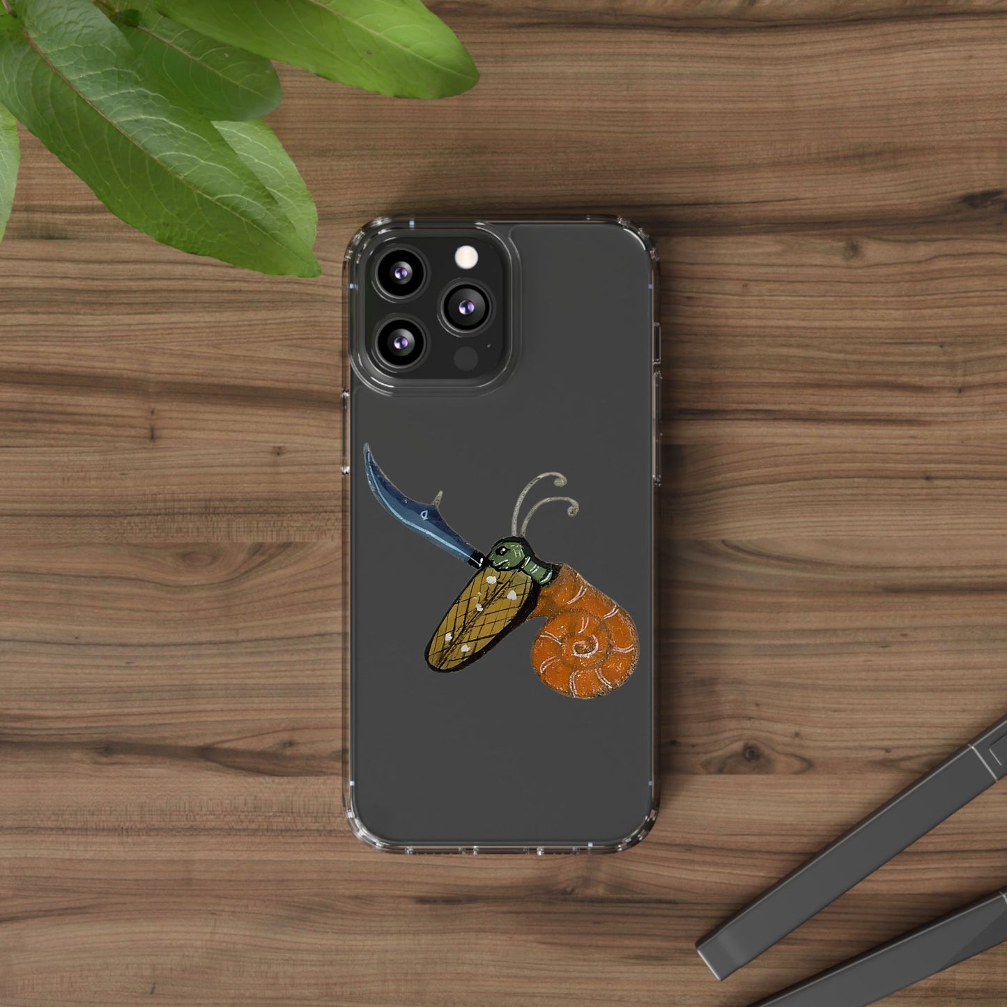 Snail of Vengeance – Medieval Armed Snail Phone Case – Illuminated Manuscript Oddity – Warrior Gastropod Gift