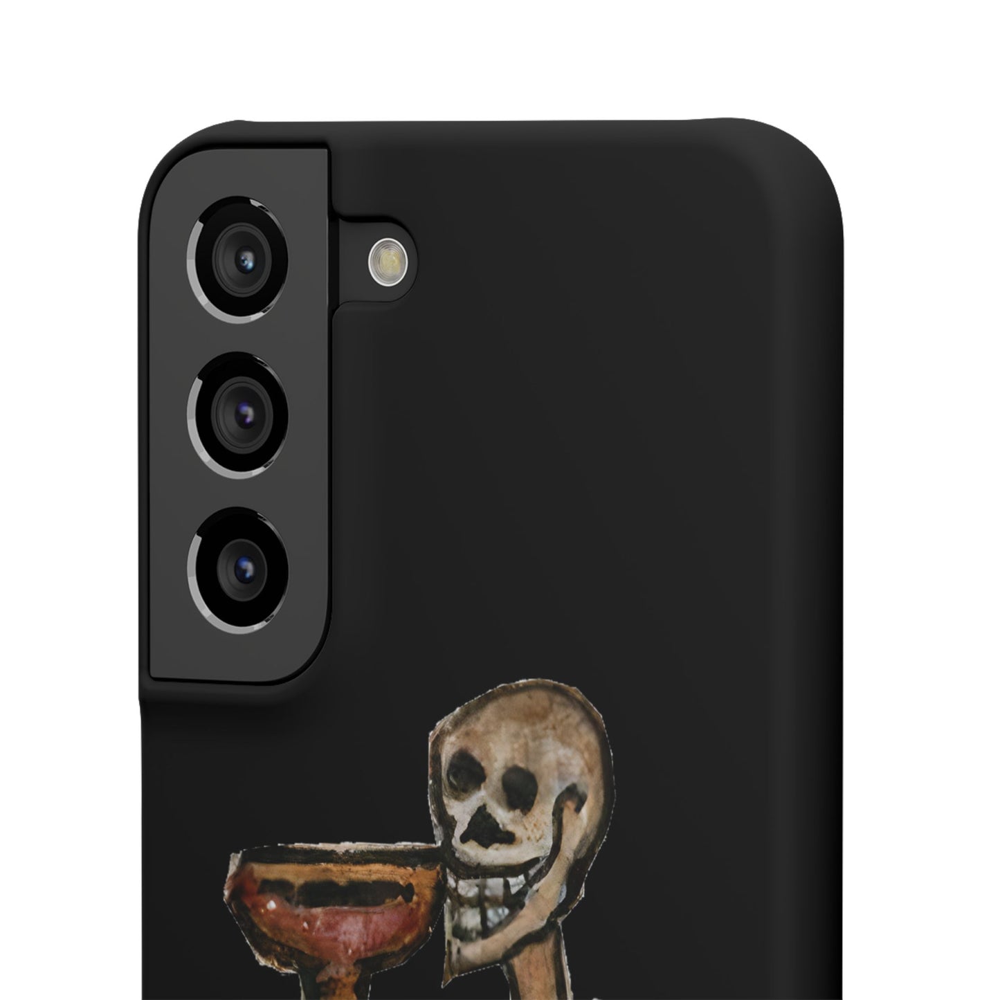 Medieval Skeleton Phone Case – Dancing Death with Goblet - Skeleton Cheers Snap Case - Fun Skeleton Design - Unique Gift - Spooky Vibes