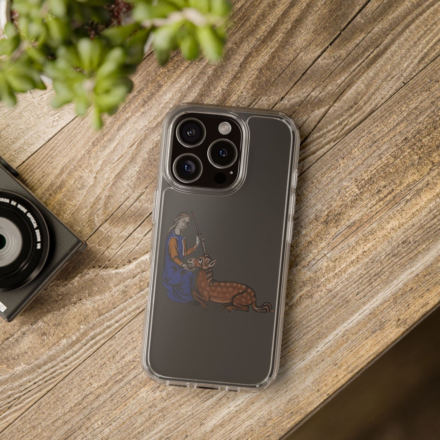 Gentle Taming – Medieval Lady & Beast Phone Case – Illuminated Manuscript Oddity – Wholesome & Weird Gift