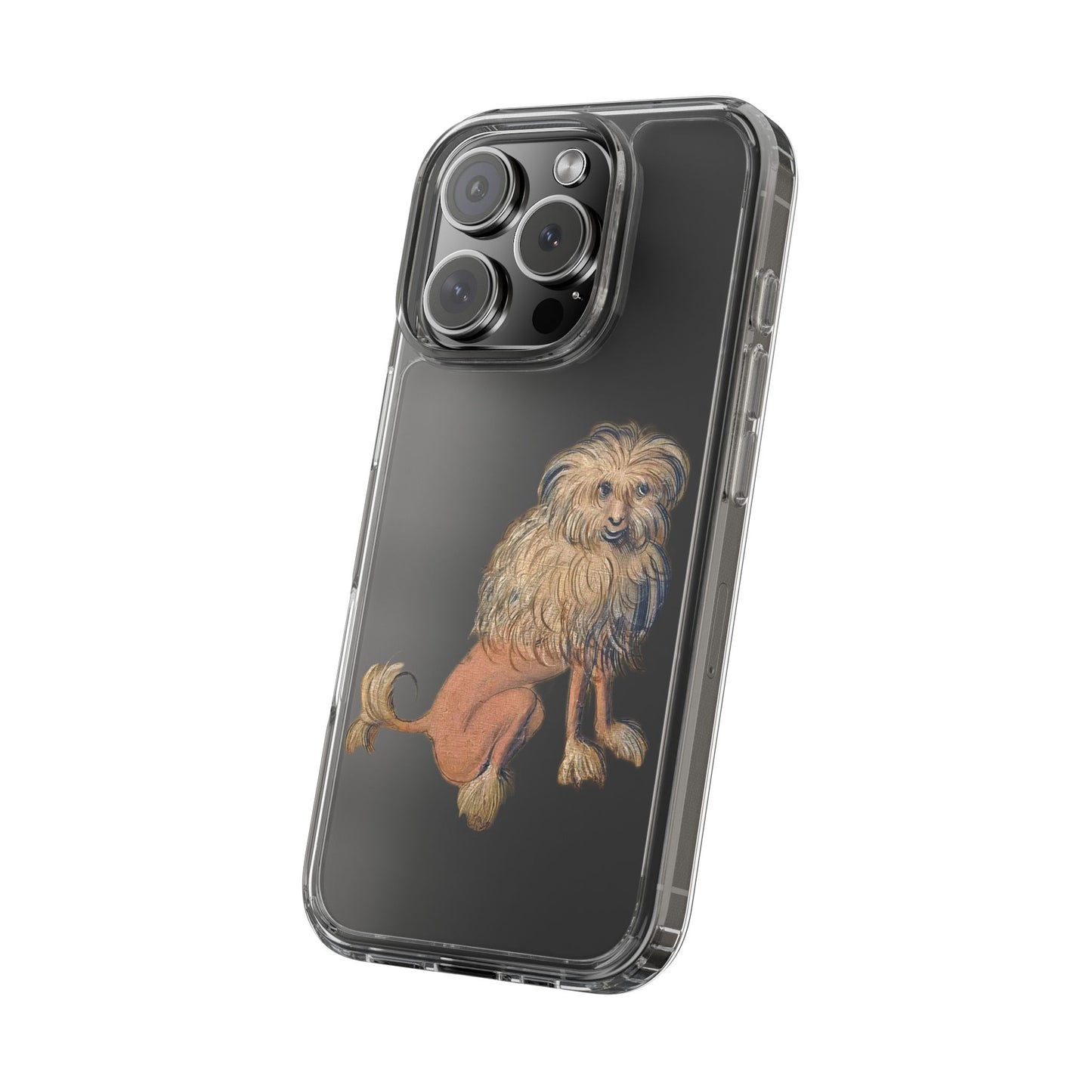 Medieval Fluffy Dog Phone Case – Quirky Manuscript-Style Canine