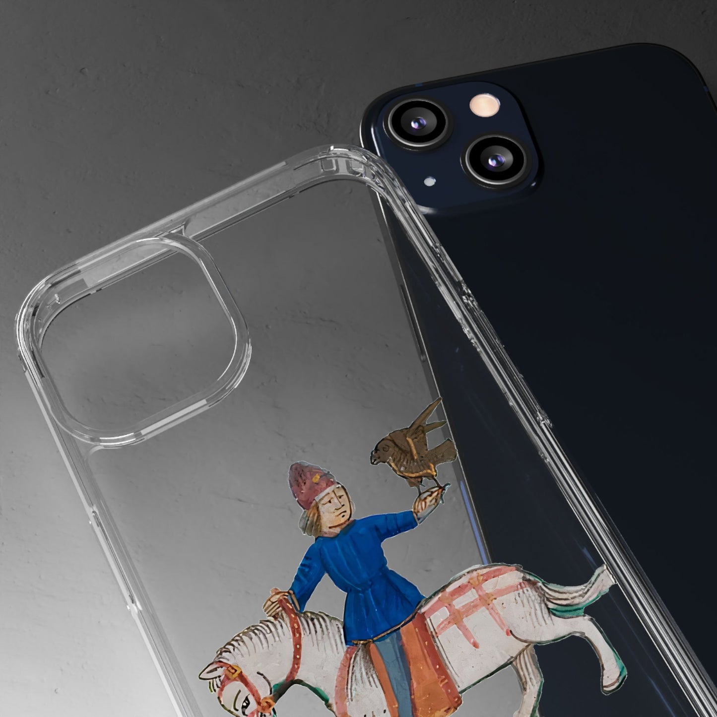 Falcon Rider – Medieval Knight on Horseback Phone Case – Illuminated Manuscript Art – Unique Historical Gift