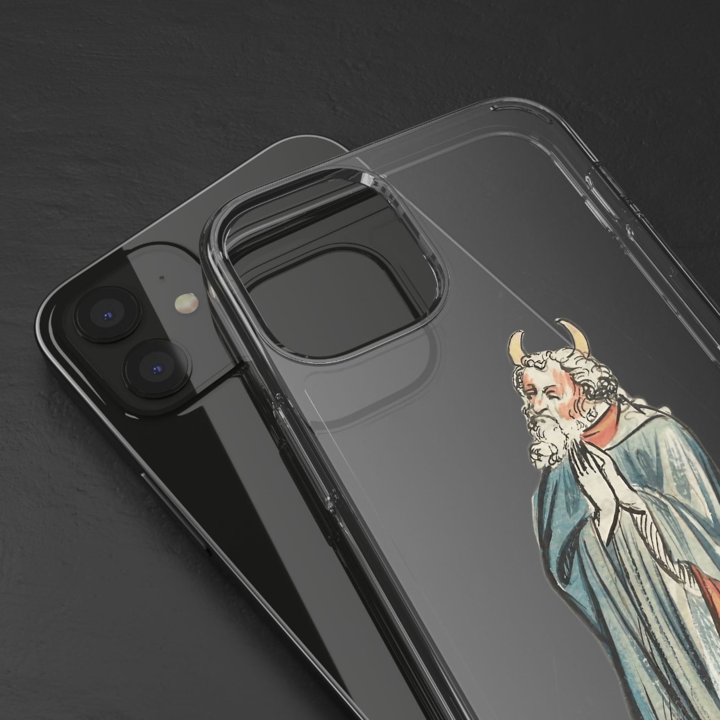 Holy Horns – Medieval Praying Figure Phone Case – Illuminated Manuscript Design – Weird Religious Aesthetic Gift
