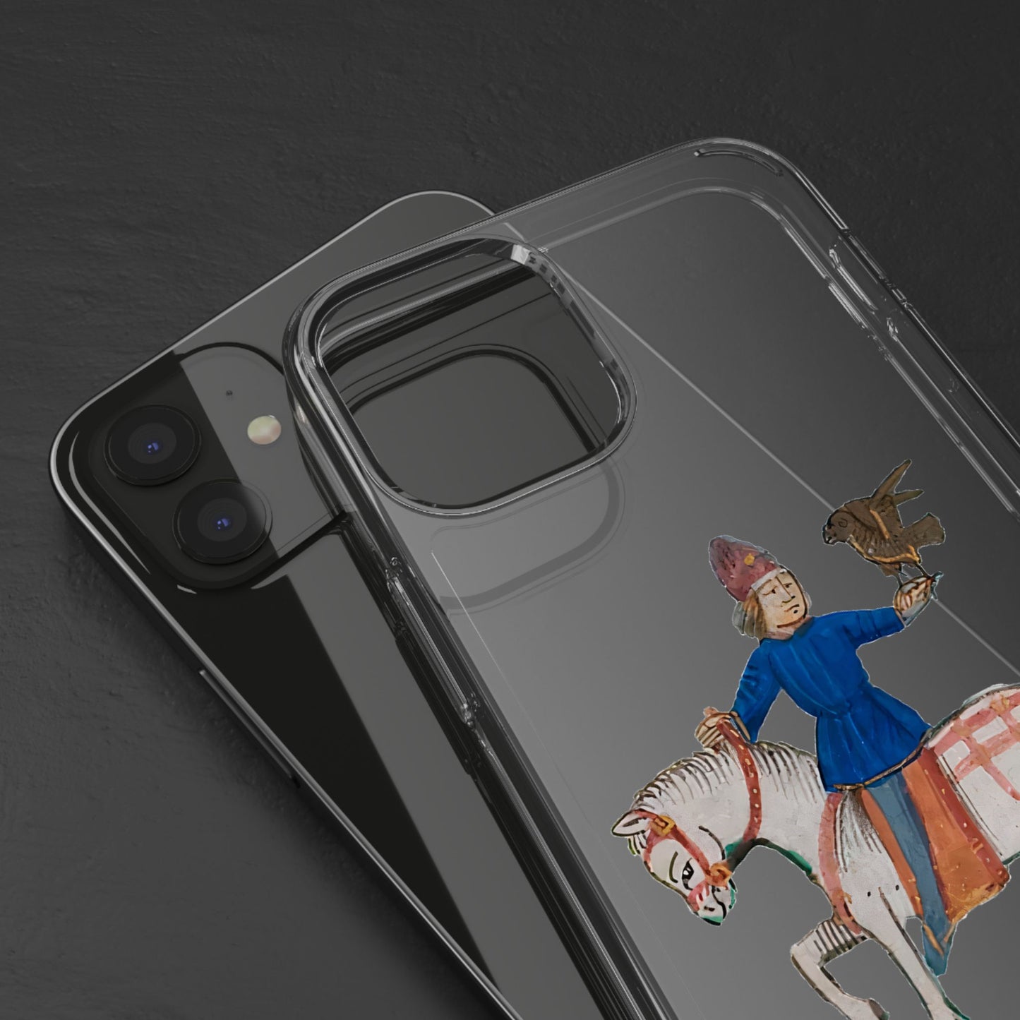 Falcon Rider – Medieval Knight on Horseback Phone Case – Illuminated Manuscript Art – Unique Historical Gift